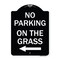 Signmission No Parking on Grass W/ Left Arrow Heavy-Gauge Aluminum Architectural Sign, 24" x 18", BW-1824-23687 A-DES-BW-1824-23687 - alternate 1